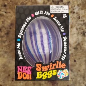 NeeDoh Swirlie Egg, Squishy Egg Stress Relief, Easter Gift - Blue/Purple/White